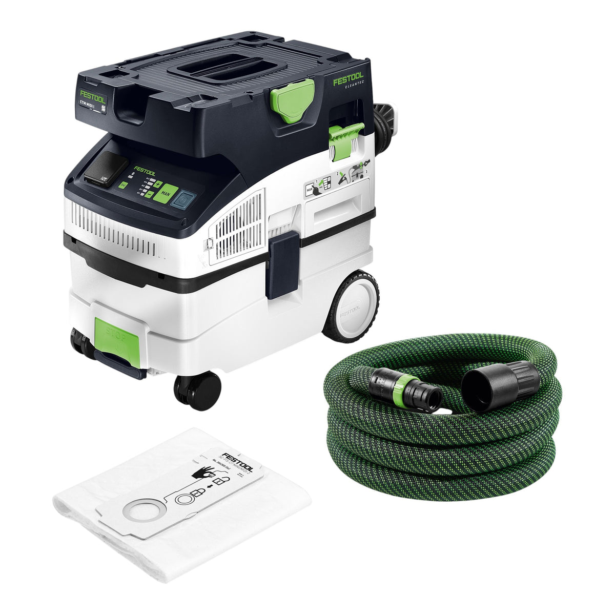 Festool CTM MIDI I CLEANTEC Aspiratore mobile 1200 Watt 15 l Classe di polvere M ( 578301 )