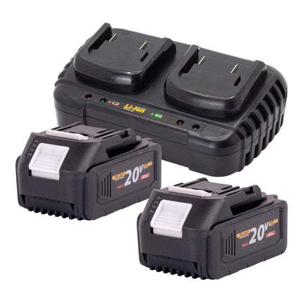 Procraft PLM20bb Akku Rasenmaeher 40 V 2x 20 V 370 mm Brushless 2x Akku 4 0 Ah Ladegeraet 2 - toolbrothers