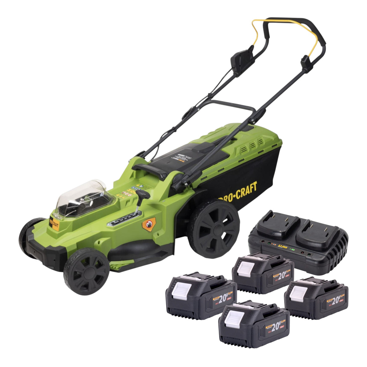 Tosaerba a batteria Procraft PLM22bb 40 V ( 2x 20 V ) 430 mm Brushless + 4x batteria 4,0 Ah + caricabatteria