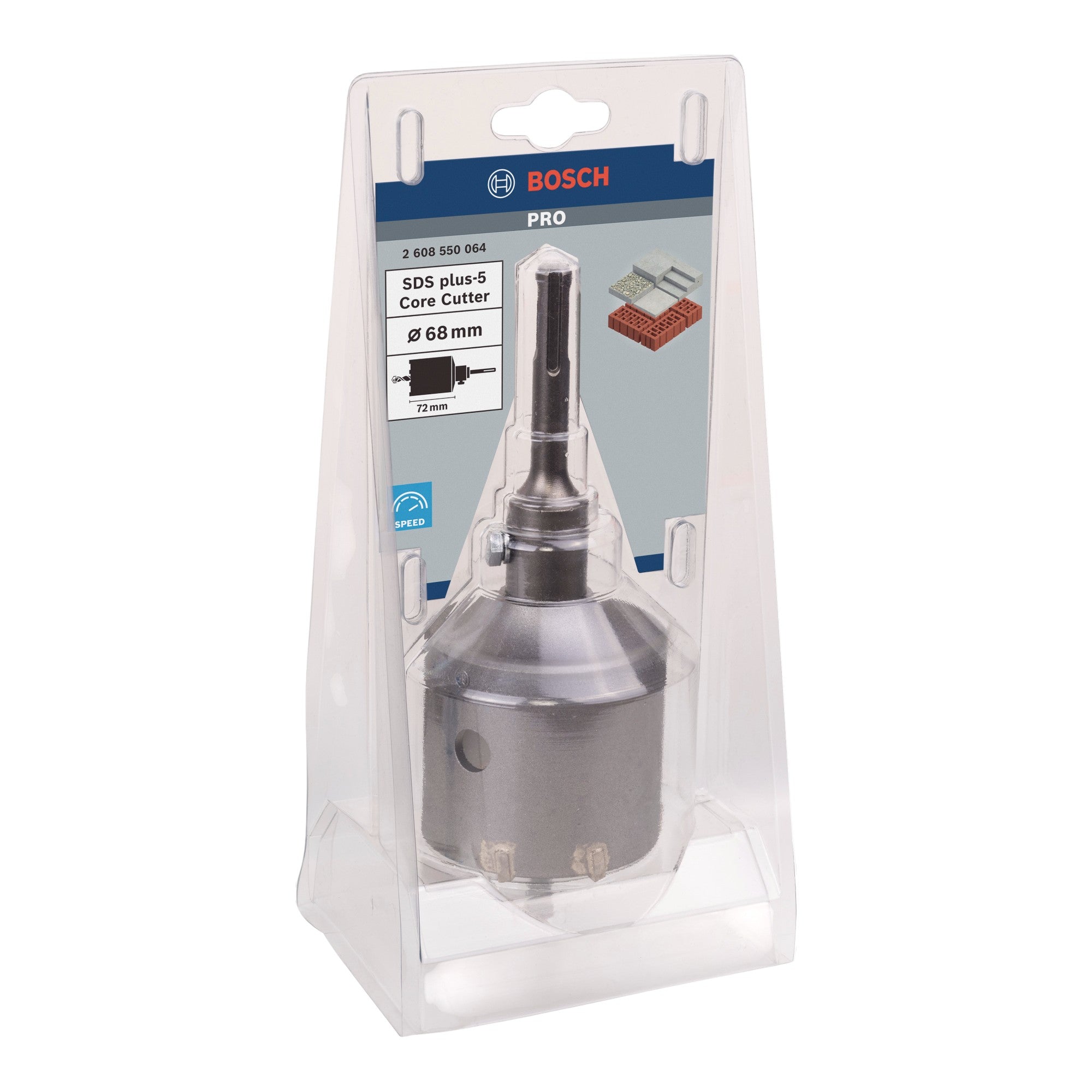 Bosch PRO SDS Plus 5 Bohrkrone Set 3 tlg 68 x 72 mm 2608550064 fuer Bohrhaemmer 1 - toolbrothers