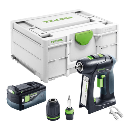 Festool C 18 Basic Akku Bohrschrauber 18 V 45 Nm Brushless 1x Akku 5 0 Ah Systainer ohne Ladegeraet 0 - toolbrothers