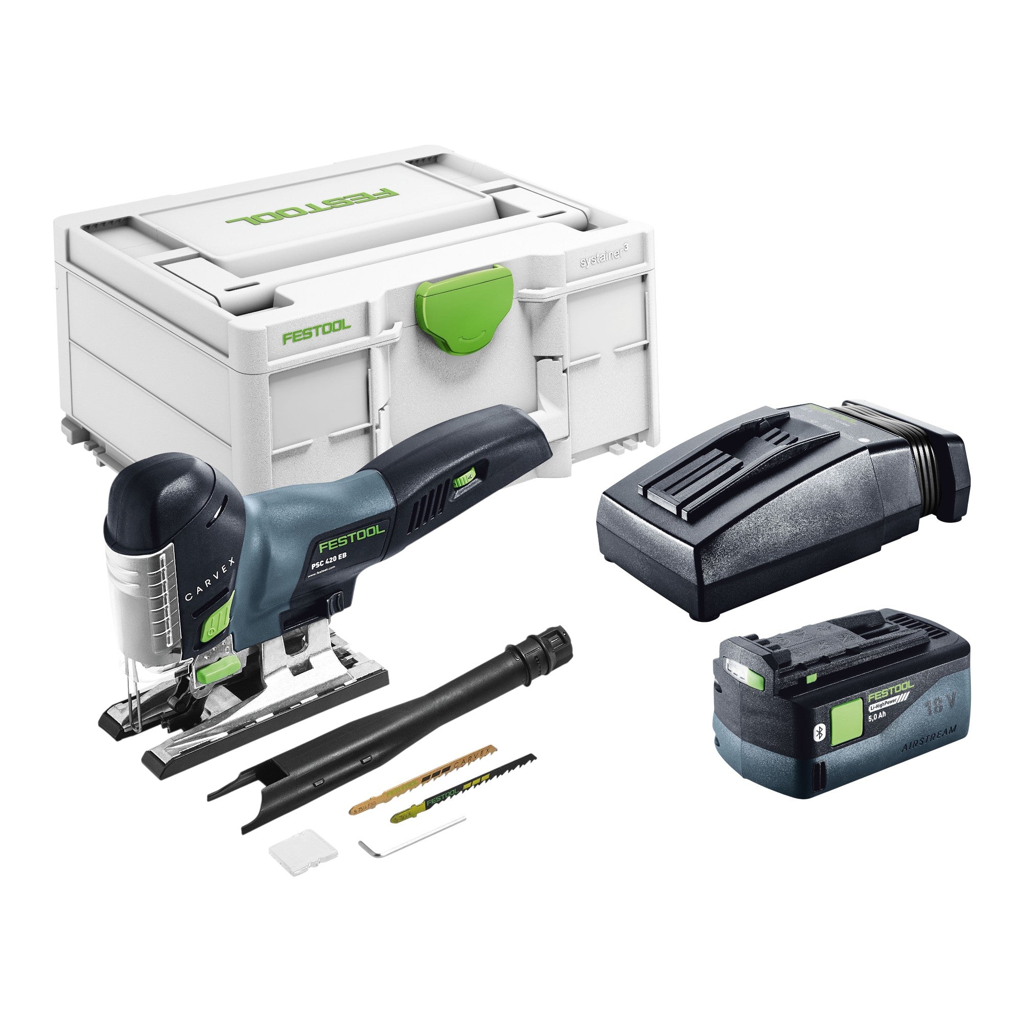 Festool PSC 420 EB Basic Akku Pendelstichsaege 18 V 120 mm Brushless 1x Akku 5 0 Ah Ladegeraet Systainer 0 - toolbrothers