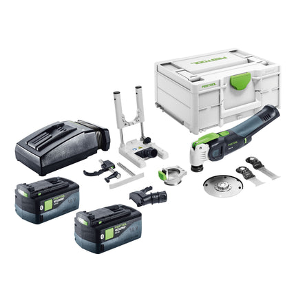 Festool VECTURO OSC 18 E Basic Set Akku Oszillierer 18 V Starlock Max Brushless 2x Akku 5 0 Ah Ladegeraet 7 tlg Zubehoer Set Systainer 0 - toolbrothers