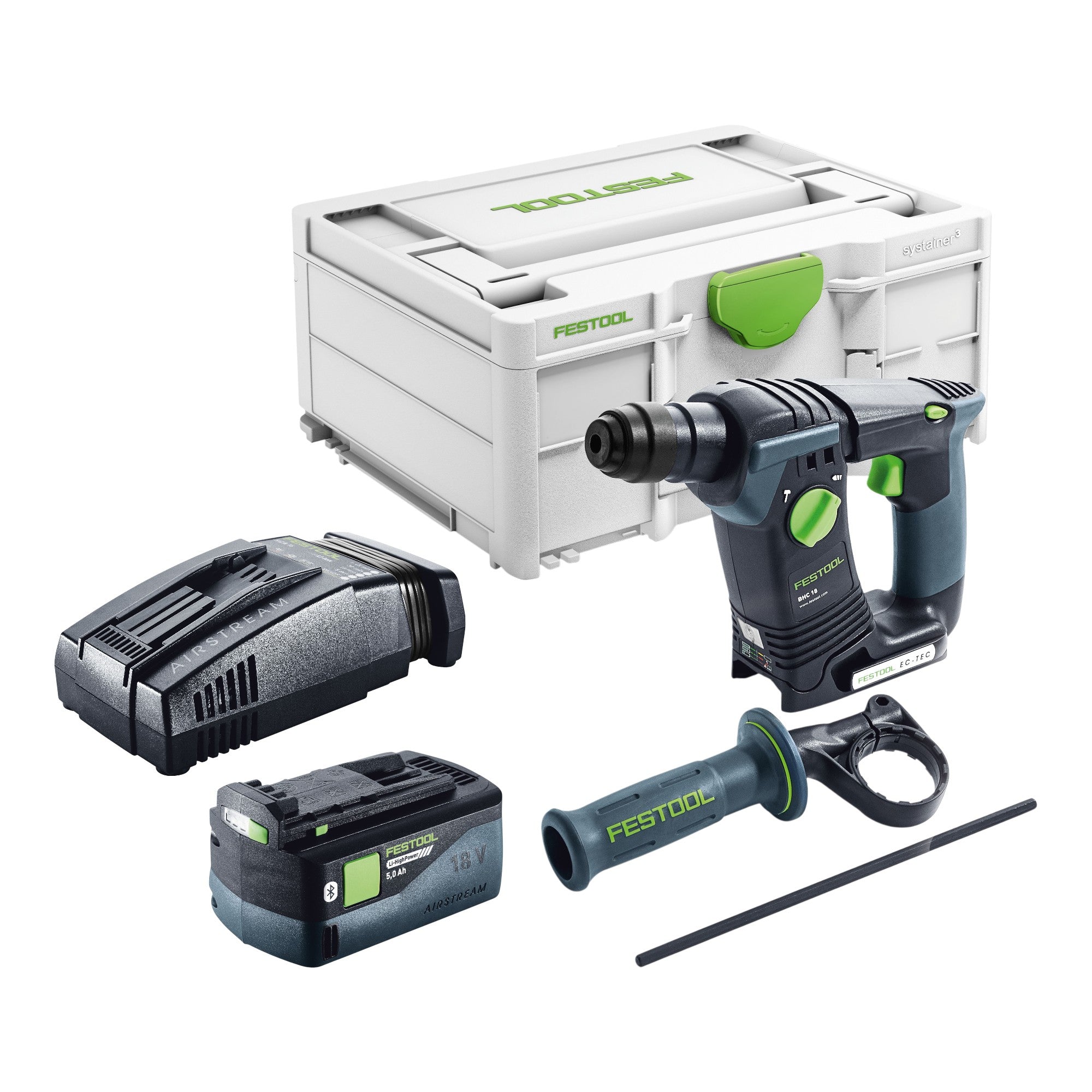 Festool BHC 18 Basic Akku Bohrhammer 18 V 1 8 J SDS Plus Brushless 1x Akku 5 0 Ah Schnellladegeraet Systainer 0 - toolbrothers