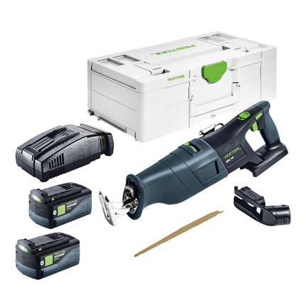 Festool RSC 18 EB Basic Akku Saebelsaege 18 V Brushless 2x Akku 5 0 Ah Schnellladegeraet Systainer 0 - toolbrothers