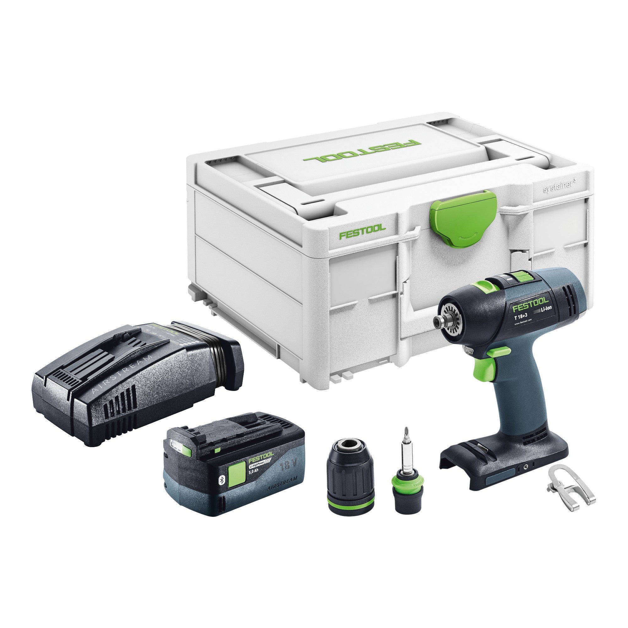 Festool T 18 3 Basic Akku Bohrschrauber 18 V 50 Nm Brushless 1x Akku 5 0 Ah Schnellladegeraet Systainer 0 - toolbrothers