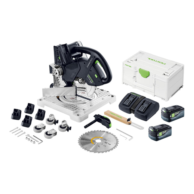 Festool SYMC 70 EB Basic SYMMETRIC Akku Leistensaege 36 V 2 x 18 V 216 mm 2x Akku 5 0 Ah Doppelladegeraet Systainer 0 - toolbrothers