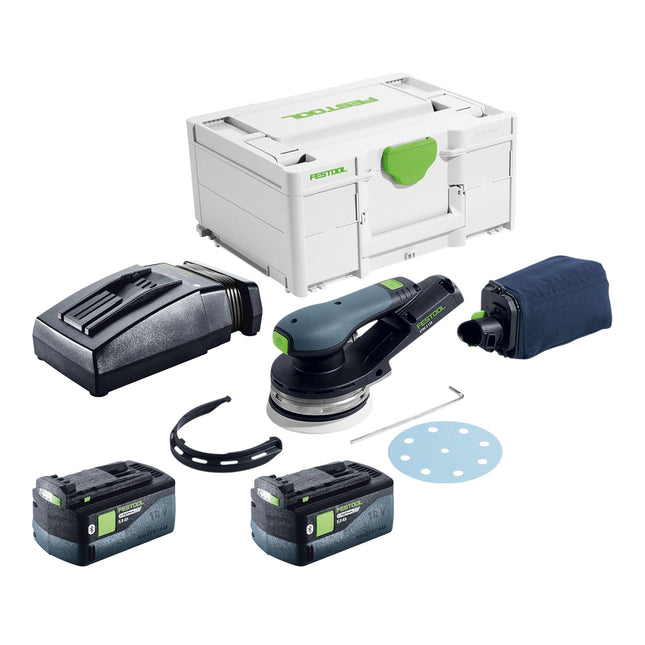 Festool ETSC 2 125 Basic Akku Exzenterschleifer 18 V 125 mm Brushless 2x Akku 5 0 Ah Ladegeraet Systainer 0 - toolbrothers