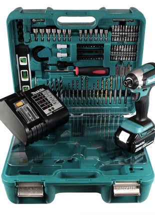 Makita DTD 153 STTK Akku Schlagschrauber 18 V mit 5,0 Ah Akku, Ladegerät und 101 tlg. Zubehör Set - Toolbrothers