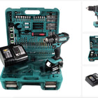 Makita DDF 482 STTK Akku Bohrschrauber 18 V 62Nm + 5,0 Ah Akku + Ladegerät + 101 tlg. Werkzeugset - Toolbrothers