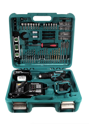 Makita DHP 483 STTK Akku Schlagbohrschrauber 18 V 40Nm + 1x 5,0 Ah Akku + Ladegerät + 101 tlg. Zubehör Set - Toolbrothers