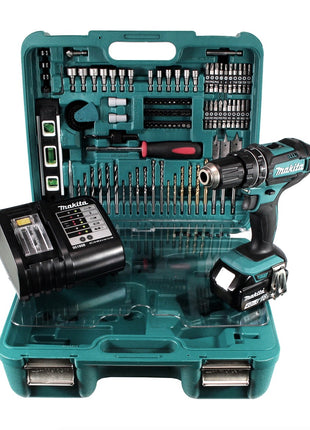 Makita DHP 482 STTK Akku Schlagbohrschrauber 18 V 62Nm im Koffer + 5,0 Ah Akku + Ladegerät + 101 tlg. Zubehör Set - Toolbrothers