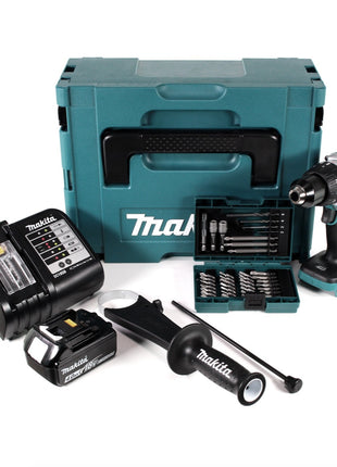 Makita DDF 481 ST1J Akku Bohrschrauber 18V 115Nm im Makpac + 1x 5,0 Ah Akku + Ladegerät + 38 tlg. Bit- & Bohrer Set - Toolbrothers