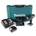 Makita DHP 482 ST1 Akku Schlagbohrschrauber 18 V 62Nm im Transportkoffer + 5,0 Ah Akku + Ladegerät + 38 tlg. Bit-Bohrer Set - Toolbrothers