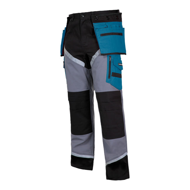 LAHTI PRO Arbeitshose mit Reflexstreifen Groesse XXXL L4050206 schwarz grau tuerkis 0 - toolbrothers