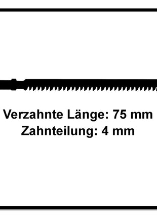 Festool S 75/4 FSG/40 WOOD Universal Stichsägeblatt 75 mm 40 Stk. ( 2x 204317 ) geschränkte Zähne, konisch geschliffen, HCS Stahl - Toolbrothers