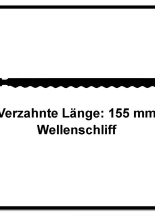 Festool S 155/W/15 Building Materials Insulation Stichsägeblatt 155 mm 15 Stk. ( 5x 204345 ) für weiche Dämmstoffe, HCS Stahl - Toolbrothers