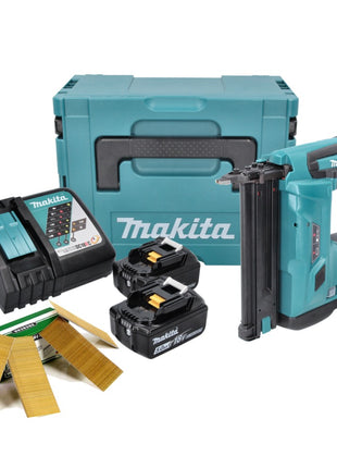 Makita DBN 500 RTJ Akku Stauchkopfnagler 18 V 15-50 mm + 2x Akku 5,0 Ah + Ladegerät + Makpac + Stauchkopfnägel 50 mm 20000 Stück - Toolbrothers