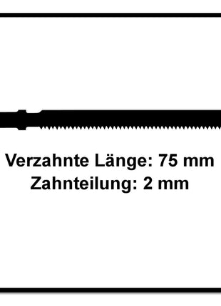 Festool S 75/1,5/10 Plastics Profile Stichsägeblatt 75 mm 10 Stk. ( 2x 204268 ) für Kunststoffprofile, Acrylglas und weiche Kunststoffe, HCS Stahl - Toolbrothers