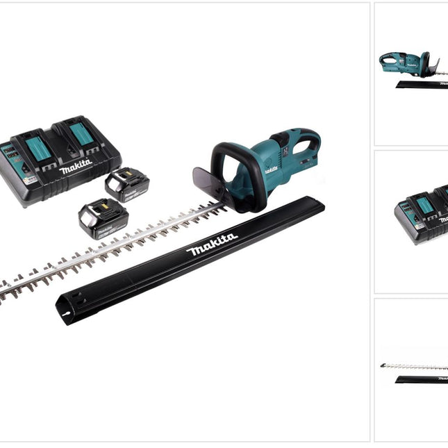 Makita DUH 651 PG Akku Heckenschere 36V (2x18V) 65cm XPT Silent mit 2x 6,0 Ah Akku und 2-fach Ladegerät - Toolbrothers