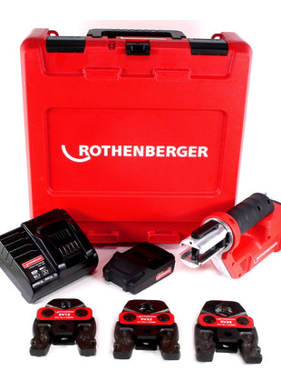 Rothenberger ROMAX Compact TT 18V Akku Pressmaschine + 1x Akku 2,0Ah + Ladegerät + Pressbackenset + Koffer ( 1000002117 ) - Toolbrothers