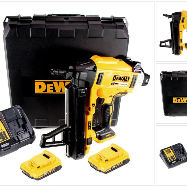 DeWalt DCN 890 D2 Akku Nagler 18 V Li-Ion Brushless im Koffer + 2 x 2,0 Ah Akku + Ladegerät - Toolbrothers