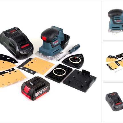 Bosch GSS 18 V-10 Akku Schwingschleifer 18 V Li-Ion Professional + Zubehör + 1 x 5,0 Ah Akku + Ladegerät - Toolbrothers