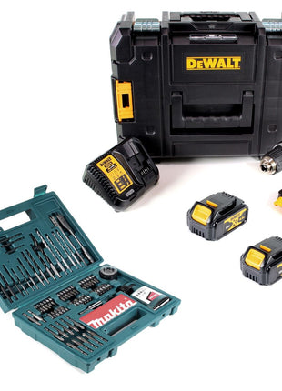 DeWalt DCD 785 M2 Akku Schlagbohrschrauber 18V 60Nm+ 2x Akkus 4,0Ah + Ladegerät + Makita Bit & Bohrer-Set im TSTAK - Toolbrothers