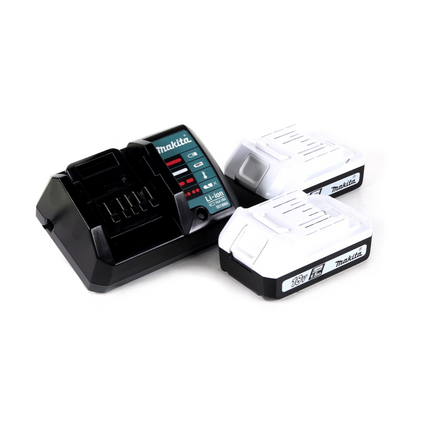 Makita HP 457 DWE Akku Schlagbohrschrauber 18V 42Nm + Akku Staubsauger + 2x Akkus 1,5Ah + Lader + 74-tlg. Zubehörset im Koffer - Toolbrothers