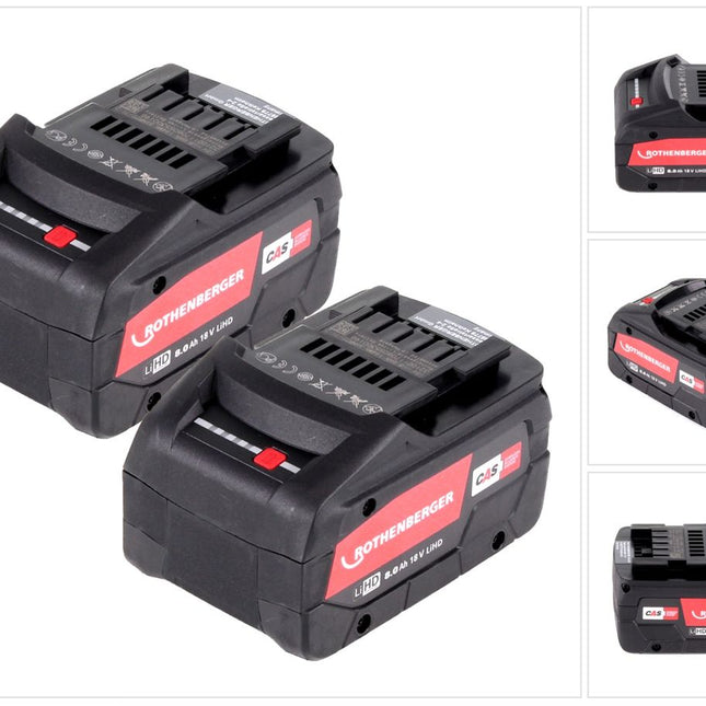 Rothenberger RO BP18/8 Li-HD Akkus - 18 V / 8,0 Ah 2 x ( 1000002549 ) - Toolbrothers