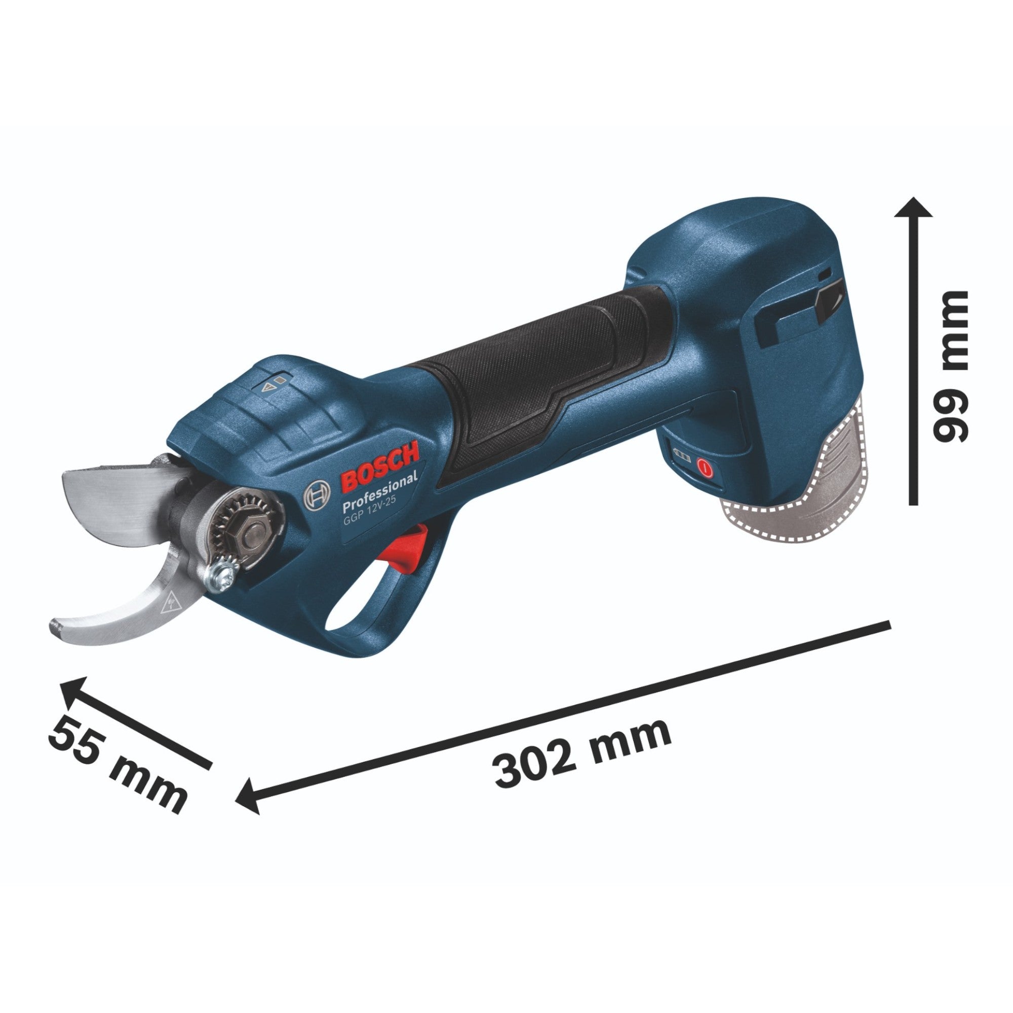 Bosch GGP 12V 25 Akku Gartenschere 12 V 25 mm Brushless 2x Akku 6 0 Ah Ladegeraet 4 - toolbrothers