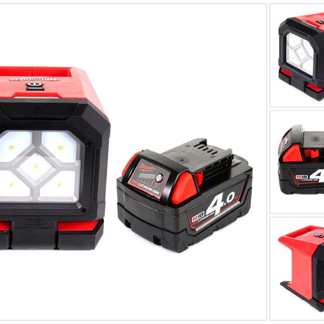 Milwaukee M18 PAL-401 Baustrahler 18 V Li-Ion Akku Lampe Leuchte + 1 x 4,0 Ah Akku - ohne Ladegerät - Toolbrothers