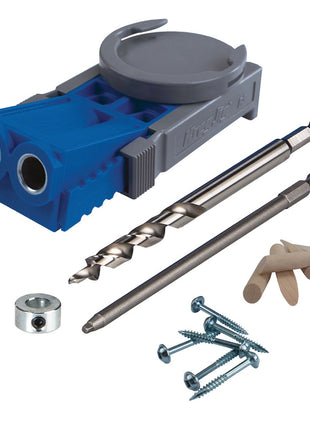 KREG Jig R3 Starter Set ( R3 ) Tischler Komplettset Verbindungssystem Holz mit Bohrschablone R3, Bohrer, Bit, Tiefenanschlag, Holzdübeln, Schrauben und Inbus - Toolbrothers