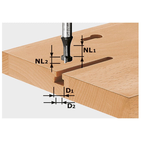 Festool T-Nutfräser HW S8 D10,5/NL13 10,5 x 13 mm 8 mm Schaft ( 491035 ) - Toolbrothers