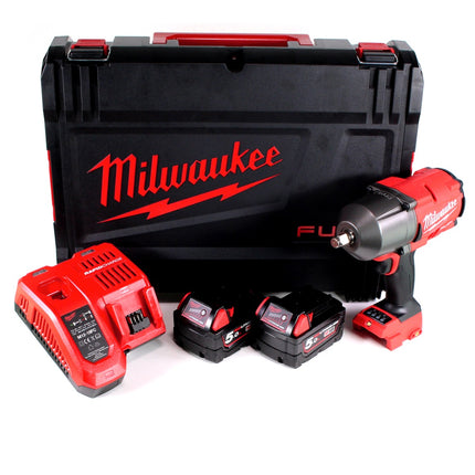Milwaukee M18 FHIWF12-502X Akku Schlagschrauber 1/2" 18 V 1356 Nm ( 4933459696 ) + 2x Akkus 5,0 Ah + Ladegerät + HD Box - Toolbrothers