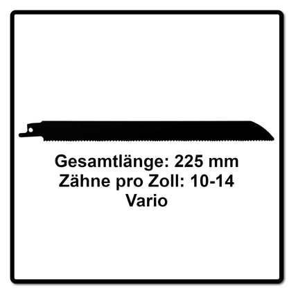 Komet Säbelsägeblatt METAL AND WOOD 225mm 10-14tpi 10 Stk. ( 2x 501.019 ) HSS-Bi-Metall Vario - Toolbrothers