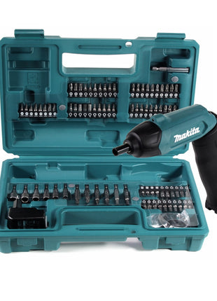 Makita DF 001 DW Akku Stabschrauber Knickschrauber 3,6V 1/4" im Transportkoffer mit integriertem 1,5Ah Akku + 81-tlg Zubehör-Set - Toolbrothers