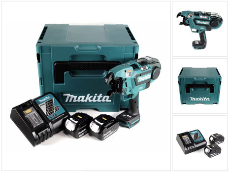 Makita DTR 180 RTJ Akku Bewehrungsverbinder 18 V Brushless für 0,8mm Bindedraht im Makpac + 2x 5,0Ah Akku + Ladegerät - Toolbrothers