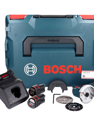 Bosch GWS 12V-76 Professional Akku Winkelschleifer 12 V 76 mm Brushless ( 06019F200B ) + 2x Akku 3,0 Ah + Ladegerät + L-Boxx - Toolbrothers