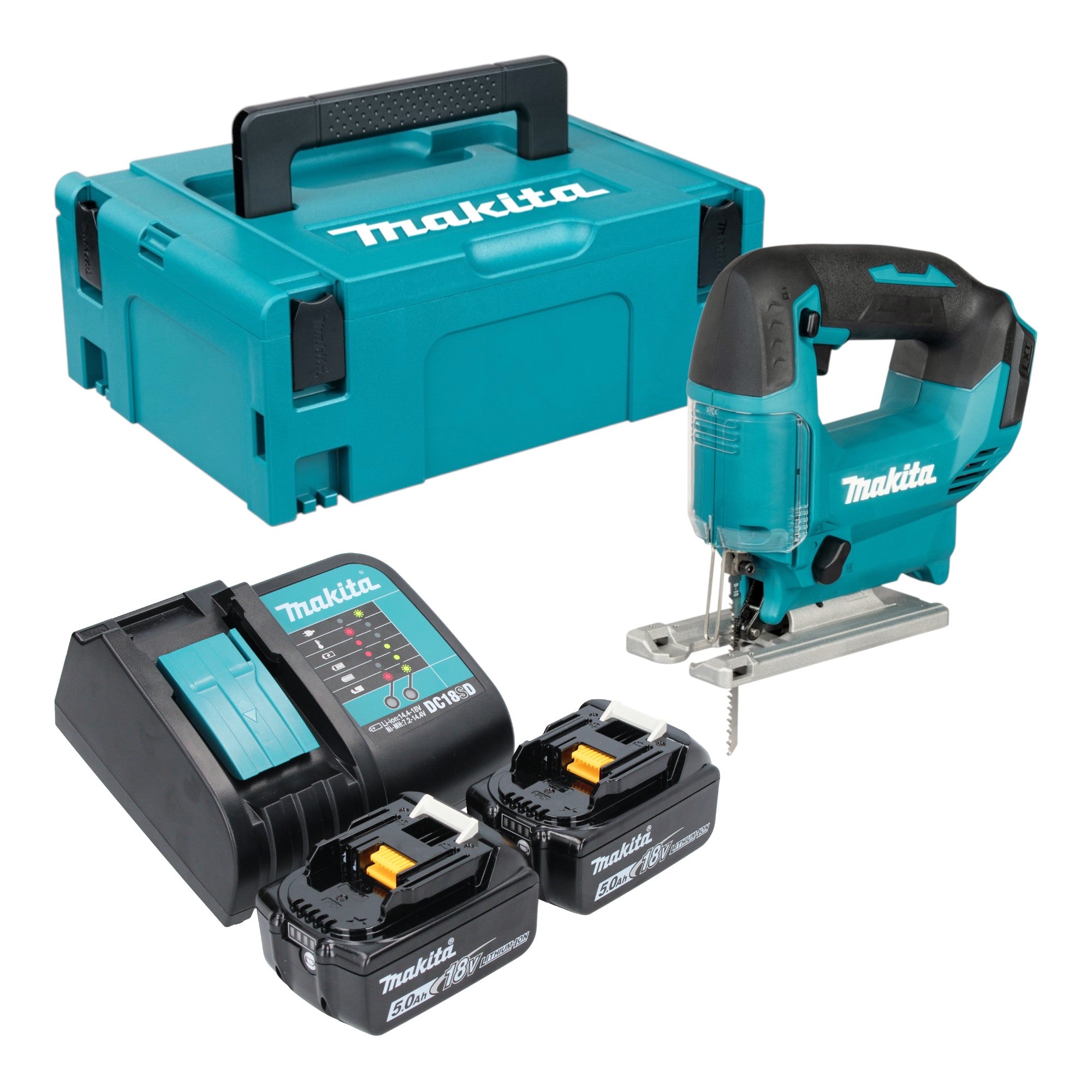Makita DJV 186 STJ Akku Pendelhubstichsaege 18 V 2x Akku 5 0 Ah Ladegeraet Makpac 0 - toolbrothers