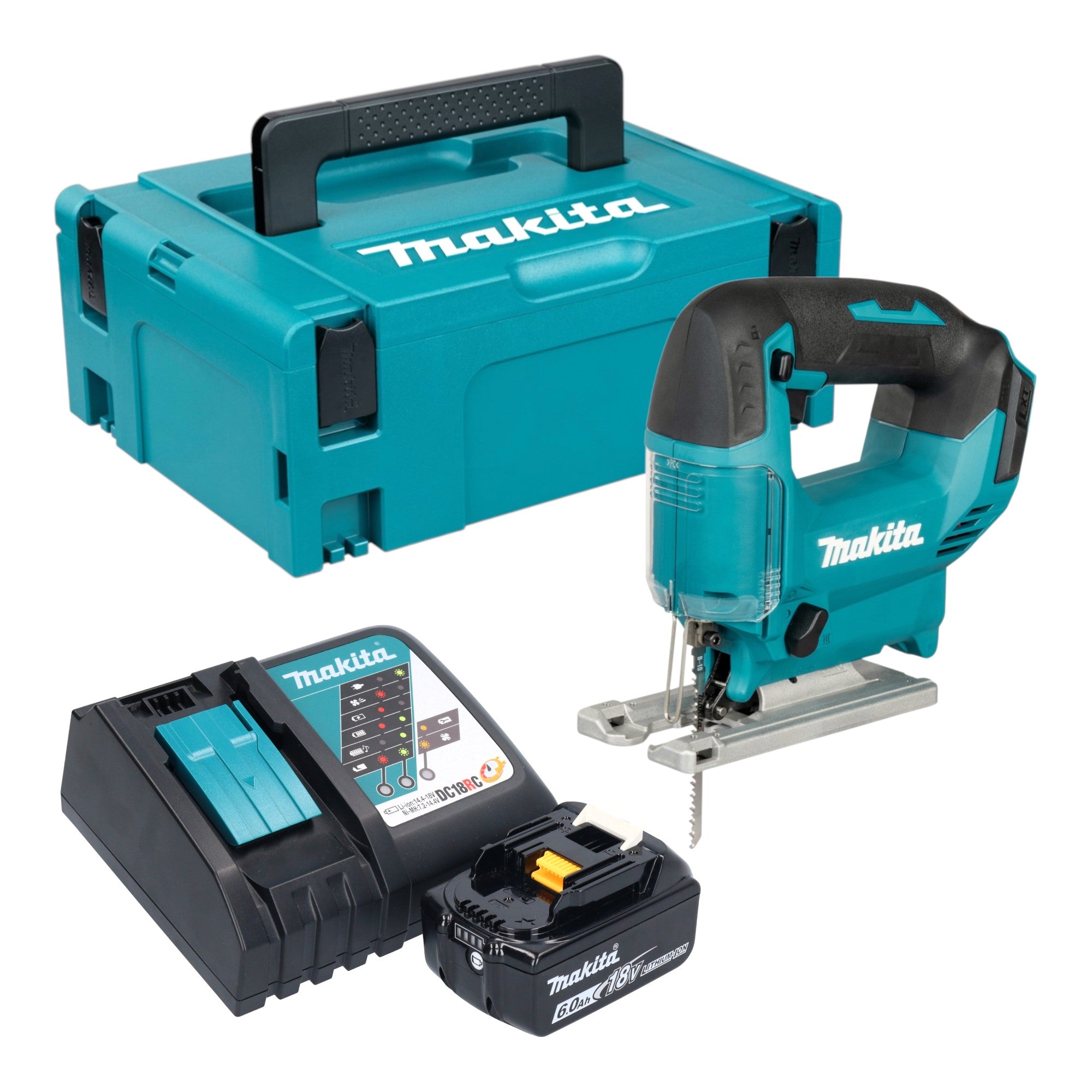 Makita DJV 186 RG1J Akku Pendelhubstichsaege 18 V 1x Akku 6 0 Ah Ladegeraet Makpac 0 - toolbrothers
