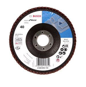 Bosch Disco lamellare X551 Expert for Metal 125mm, K40 - 100 pezzi ( 100x 2608606716 )