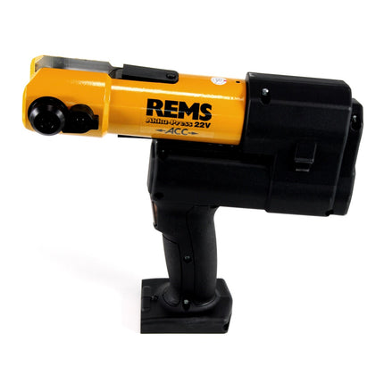 REMS Akku-Press 22V ACC + 1x Akku 2,5Ah + Schnellladegerät + Pressbacken Presszangen Standard V15,18,22, 28 im Stahlblechkasten - Toolbrothers