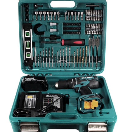 Makita DHP 480 SFTK Akku Schlagbohrschrauber 18 V 54Nm + 3,0 Ah Akku + Ladegerät + 101 tlg. Werkzeugset im Koffer - Toolbrothers