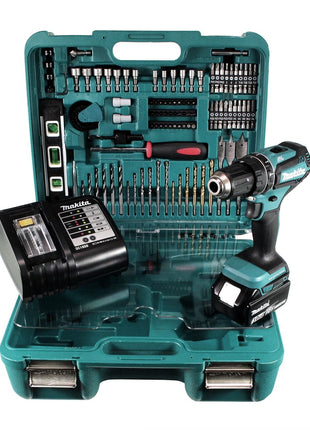 Makita DHP 485 SFTK Akku Schlagbohrschrauber 18 V 50Nm Brushless + 3,0 Ah Akku + Ladegerät + 101 tlg. Werkzeugset im Koffer - Toolbrothers