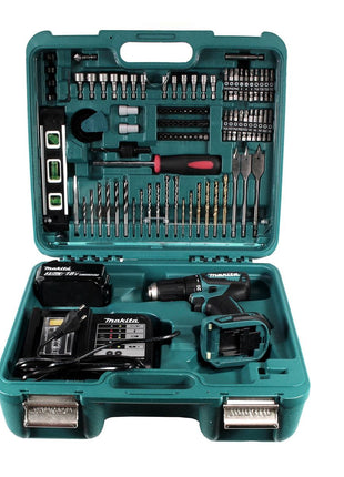 Makita DDF 483 SFTK Akku Bohrschrauber 18 V 40Nm + 3,0 Ah Akku + Ladegerät + 101 tlg. Werkzeugset im Koffer - Toolbrothers