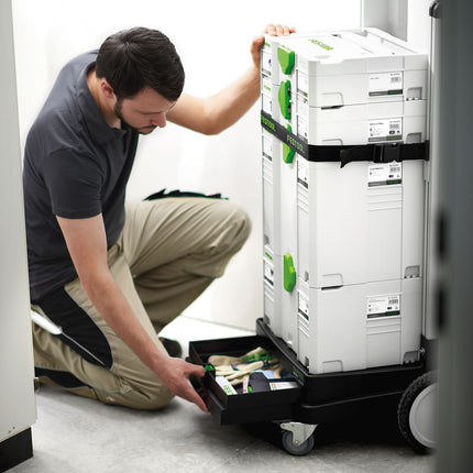 Festool SYS-Roll 100 Transportwagen ( 498660 ) für Systainer inkl. Sicherheitsgurt, extra große Räder (Ø 200 mm)