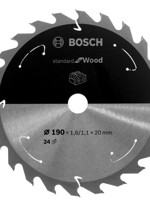 Bosch Kreissägeblatt Standard for Wood 190 x 1,6 x 20 mm 24 Zähne ( 2608837704 ) - Toolbrothers