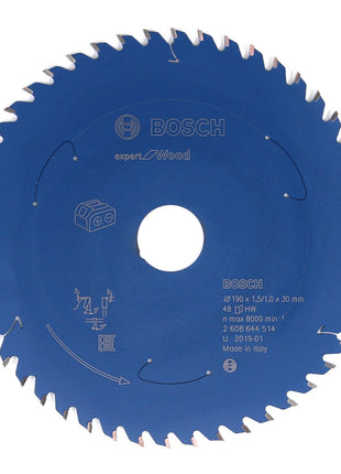 Bosch Kreissägeblatt Expert for Wood 190 x 1,0 x 30 mm 48 Zähne für Holz ( 2608644514 ) - Toolbrothers