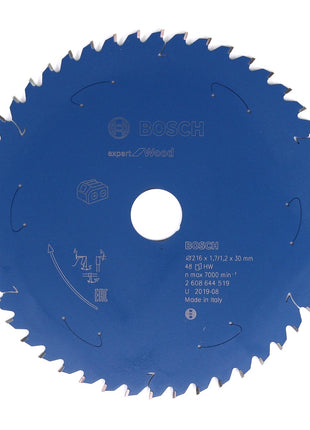 Bosch Kreissägeblatt Expert for Wood 216 x 1,2 x 30 mm 48 Zähne für Holz ( 2608644519 ) - Toolbrothers